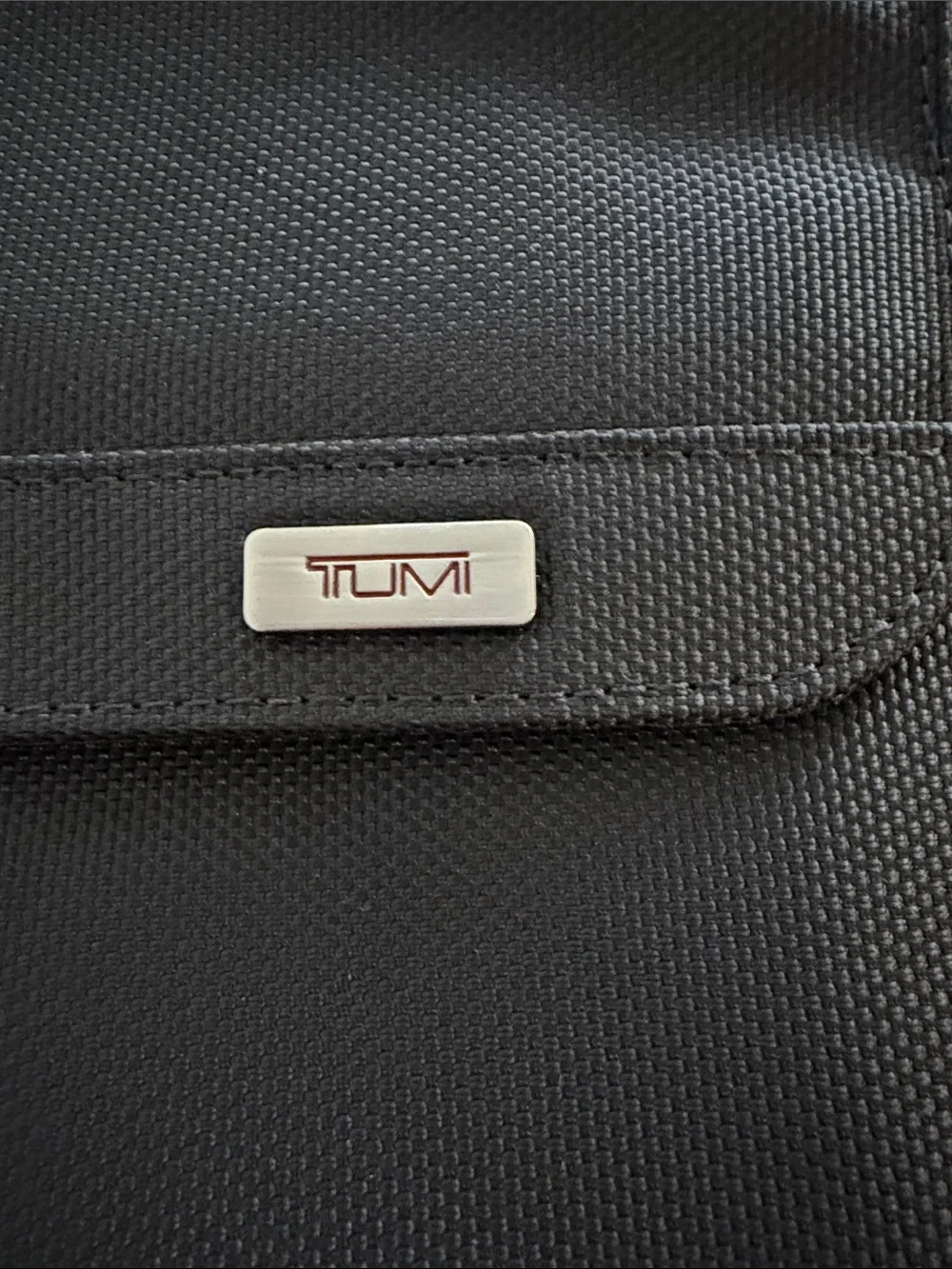 Tumi Black Nylon Laptop Sleeve with Metal Logo